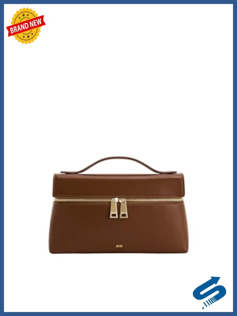 Vegan Leather Top Handle Satchel Bag with Gold Hardware